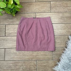Free People Mauve Pink Faux Suede Mini Skirt Size 10